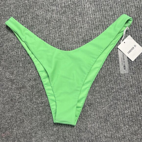 Forever 21 Swimwear Size XL Bikini Bottom High Waist Spring Green NEW - Picture 1 of 7